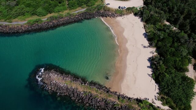 Aerial Shot Of Marlo&rsquo;s Beach, Fingal Head, New South Wales, Australia
