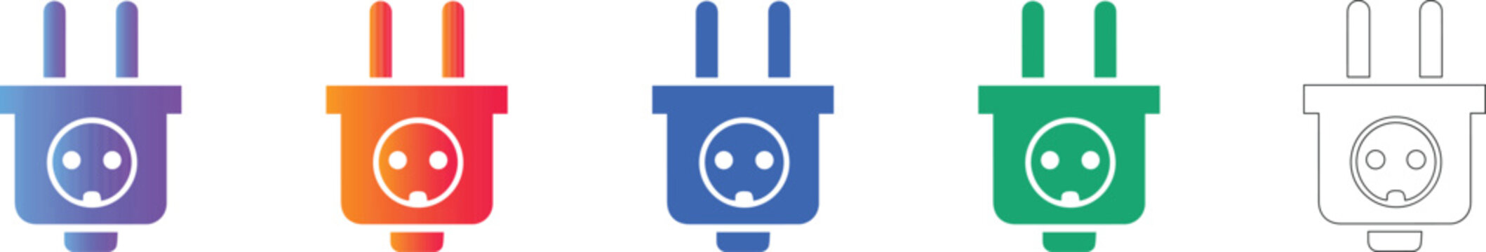 Electrical Power Plug Icons Collection vol 943