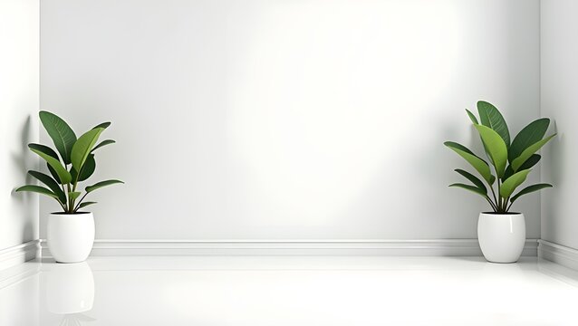Bright Empty Room with Natural Light and Wall