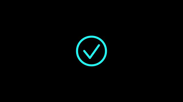 Checkmark symbol confirmation success validation green circle white tick isolated on black