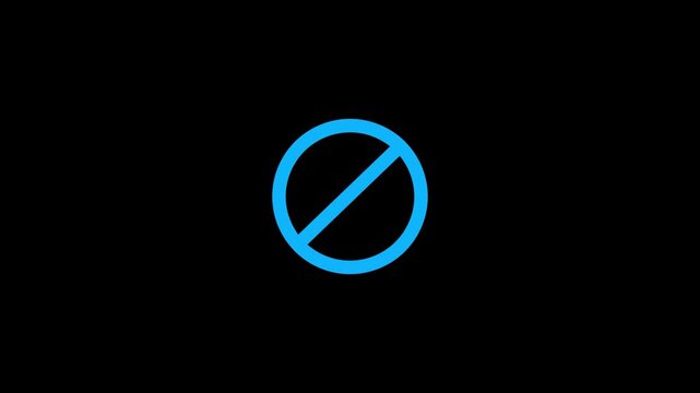 Abstract circular loading animation blue neon style on black background