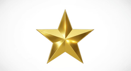 Obraz premium Golden Star Icon Isolated on White Background, Award Symbol, Success Concept