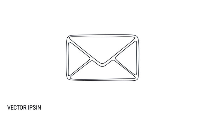 Simple line art illustration of a closed envelope on a white background