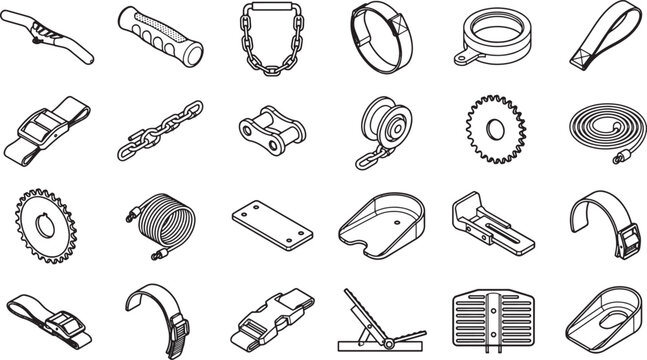 An assortment of machine parts displayed in isometric illustration, representing the beauty and complexity of engineering.
