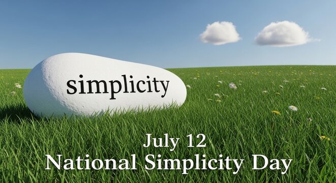 National Simplicity Day concept with simplicity text on stone