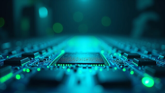 Advanced Microchip Macro Close Up Wide Angle View