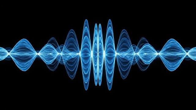 Abstract digital waveform design on black background