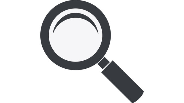 Magnifying glass icon representing search inspection analysis and detailed observation tool for discovery vector
