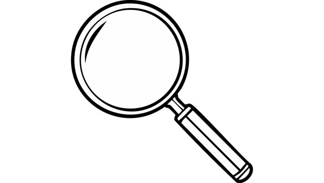 Magnifying glass icon representing search inspection analysis and zoom tool for detailed observation vector