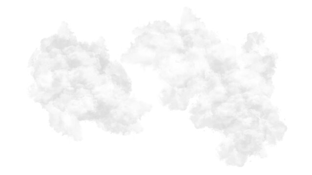 Light Gray and White Cloud Shape Texture Isolated on Transparent Background