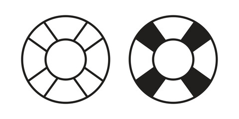 Life buoy icon in black and white. clipart and line style icons © Shikon