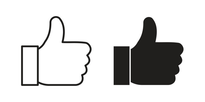 Like icon in black and white. clipart and line style icons