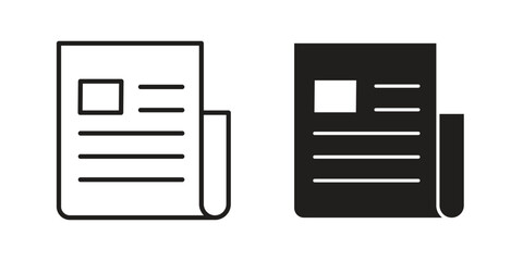 News icon in black and white. clipart and line style icons © Shikon