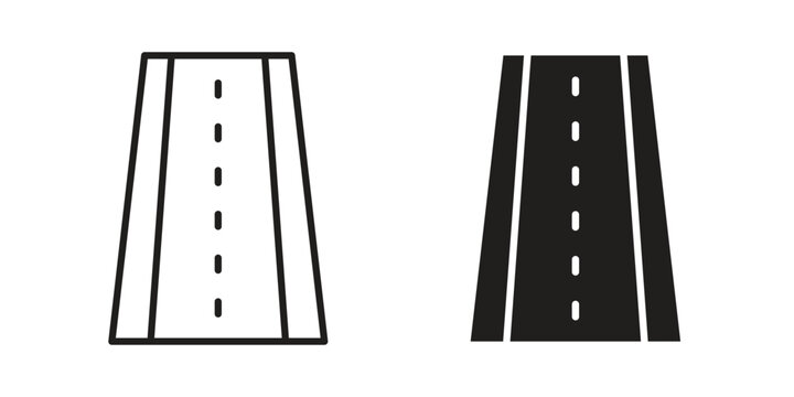 Road icon in black and white. clipart and line style icons
