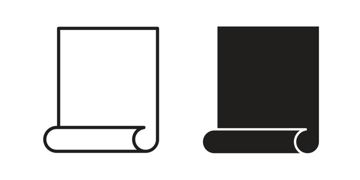 Scroll icon in black and white. clipart and line style icons