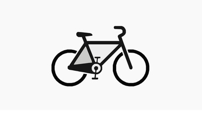 Fototapeta premium Flat black bicycle icon vector isolated with modern shadow effect