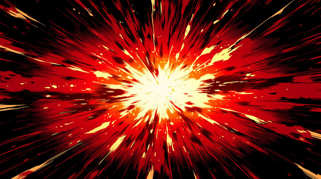 コミック風の爆発と放射線の抽象的な背景素材