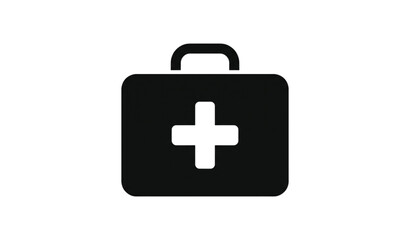 Fototapeta premium simple black and white icon of a first aid kit