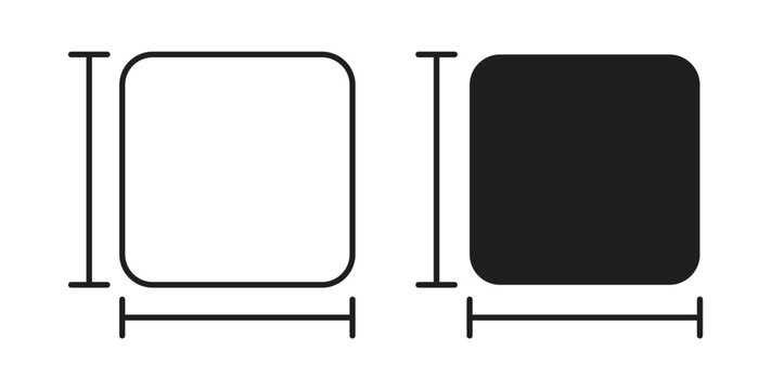 Square Meter icon in black color. Vector icons on white background