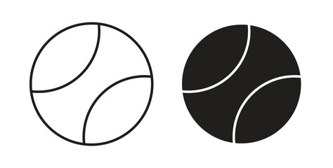 Obraz premium Tennis ball icon in black color. Vector icons on white background