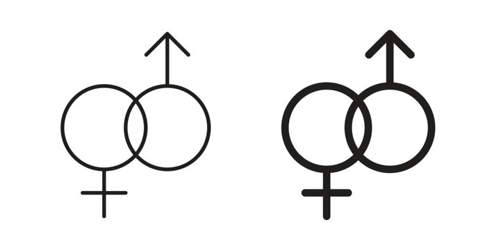Unisex icon in black color. Vector icons on white background