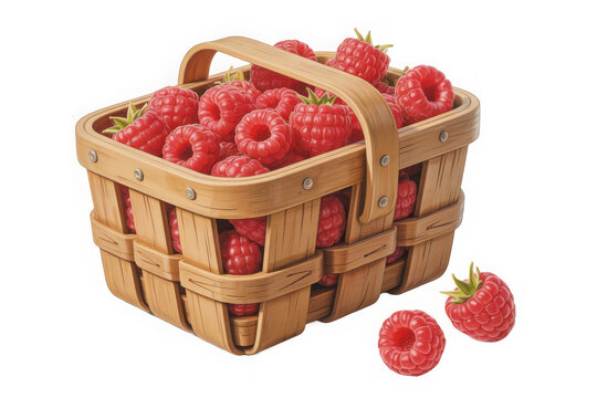 strawberries in a box, ripe strawberries in a box isolated from the background