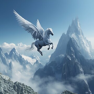 winged horse
flying horse in mountains