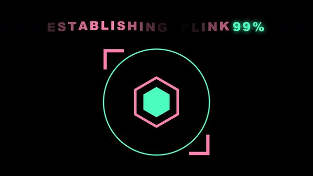 Digital HUD Interface Establishing Uplink Progress Bar Animation