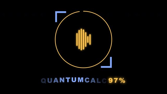 Quantum Calculation Progress Bar Neon Animation Loop