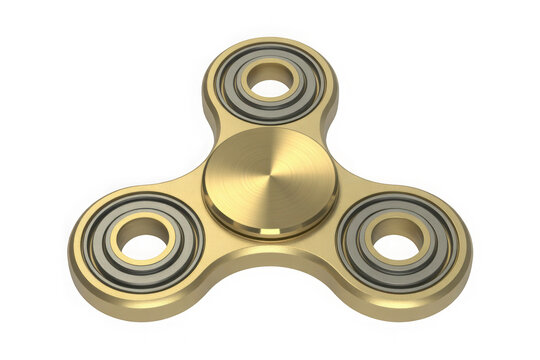 A golden fidget spinner paired with two black fidget spinners, perfect for those looking to add some color variety to their collection