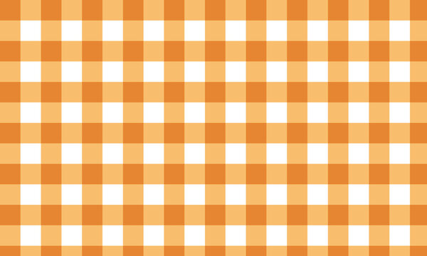 Orange and White Checkered Seamless Pattern Background