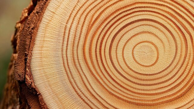 log. Close-up of tree rings on a cut log, natural wood texture symbolizing growth and history. gardening catalogs, home-decor guides, designed for home decor and floral branding.
