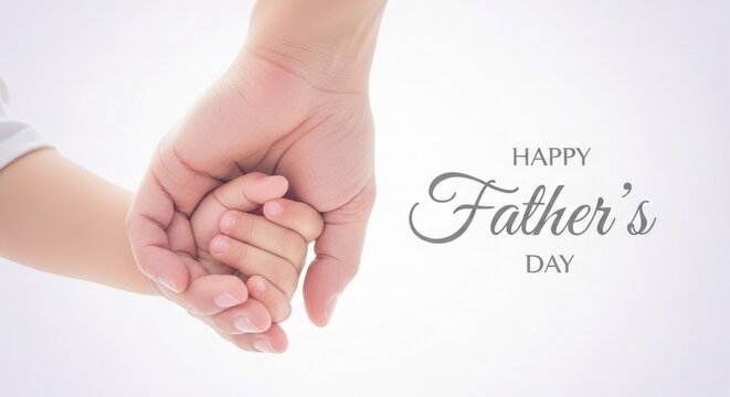 Touching father's day image a child's hand holding their father's celebrating love