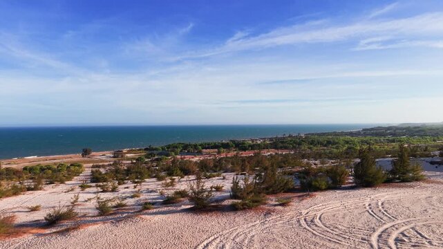 Exploring the white sand dunes in binh thuan vietnam away from the crowds.