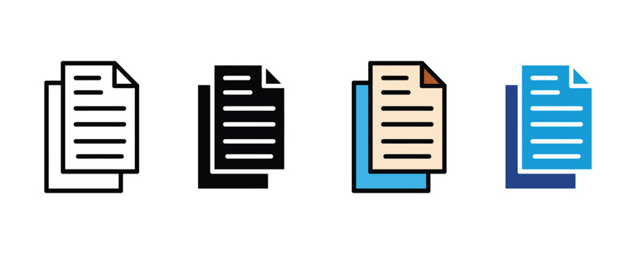 Document and paper copy icon set for office and business administration. file management and paperwork symbols for bureaucracy concept.Vector illustration