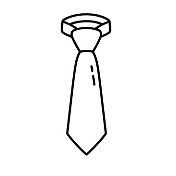 Minimalist outline necktie icon a simple line art illustration for business fashion and professiona