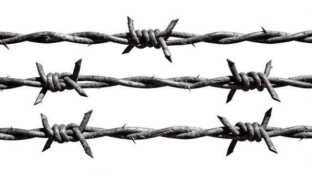 Barbed wire fence