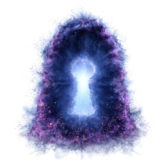 Fototapeta premium Mystical Keyhole Portal Glowing with Cosmic Energy