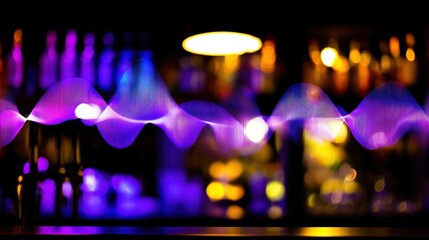 Fototapeta premium vibration. Vibrant nightclub scene with colorful lighting and abstract musical energy waves, capturing dynamic nocturnal energy. lifestyle magazines.