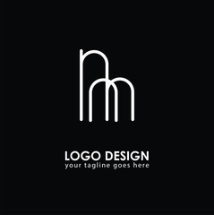 Obraz premium NM NM Logo Design, Creative Minimal Letter NM NM Monogram