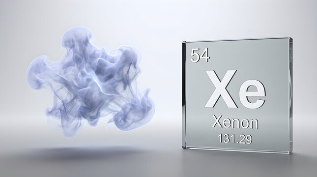  Scientific visualization of the chemical element Xenon,