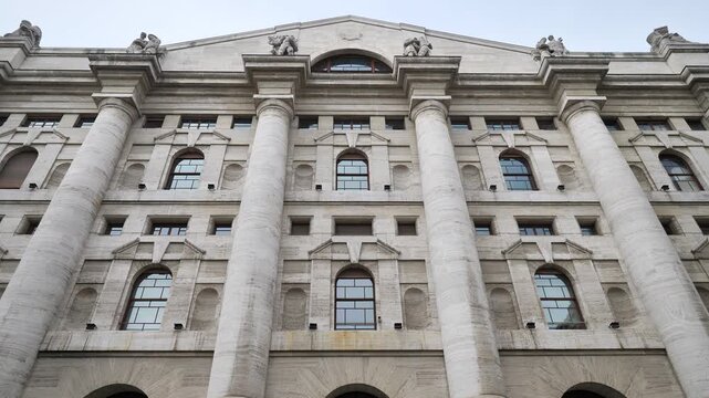 Midnight Palace, seat of the Italian stock exchange in Milan, Italy