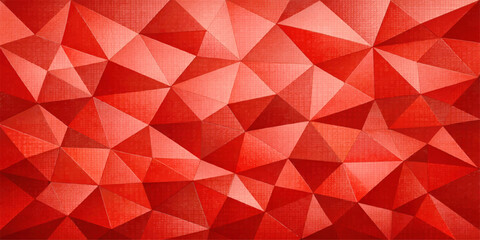 Fototapeta premium A mesmerizing digital abstract artwork showcases a mosaic of intricately interconnected red geometric shapes, creating a visually compelling and dynamic pattern.