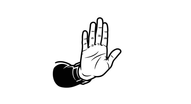 Hand with palm facing outward gesture.