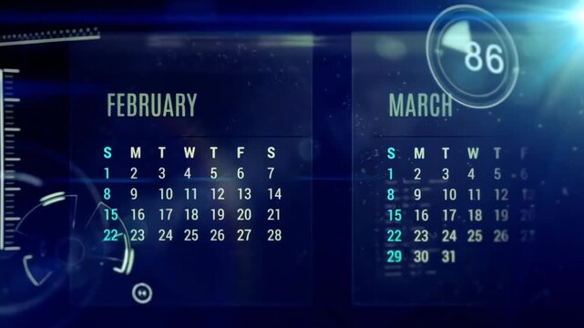 Calendar Date Flip Animation for Schedule, Planning and Time Management