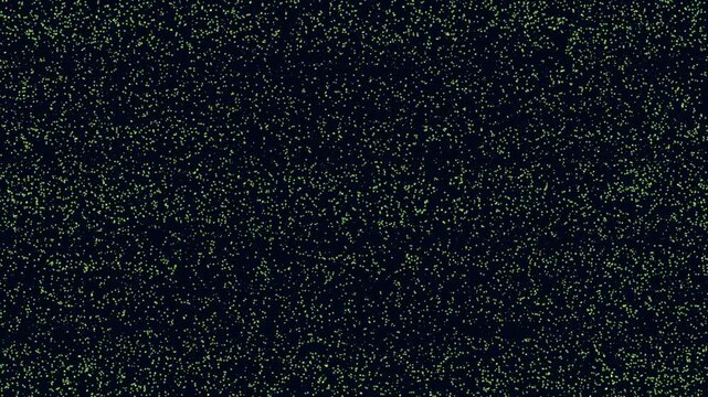 Abstract footage of thousands of glowing green particles drifting and flickering on a dark background, forming a dynamic texture for sci fi, tech, and data visuals