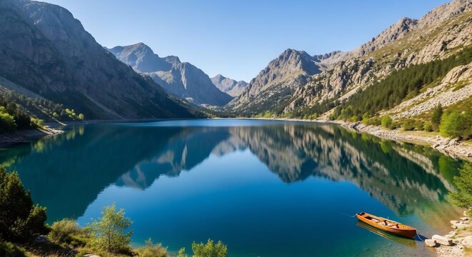 Mountain lake landscape scene