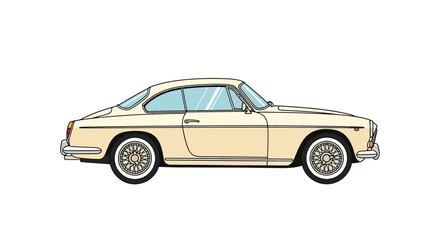 Fototapeta premium Vintage Cream Color Luxury Sports Car.