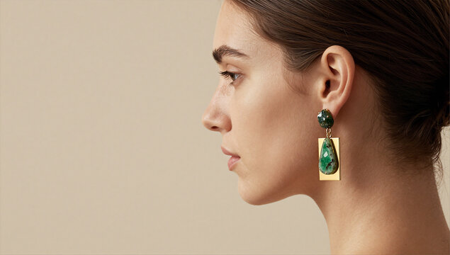 Minimalist Luxury Moldavite Earring Lifestyle