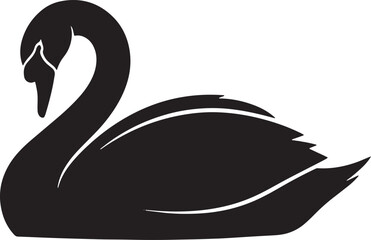 Black swan icon, swan silhouette, bird symbol, vector illustration © Vector Hause